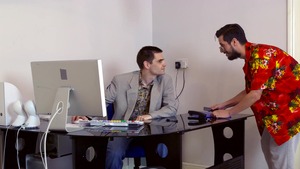 Big Tits at Work: Brunette Cara Saint Germain pussy fuck