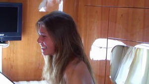 Gets plowed on the yacht