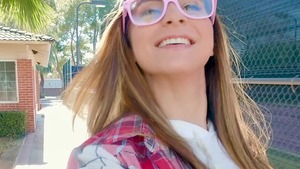 Baby Got Boobs: Petite Nina North POV blowjob wearing socks