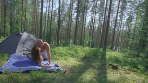 I Know That Girl: Couple Mia Bandini fantasy gagging outdoors