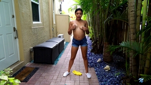 Nubiles: Shaved brunette Ella Cruz pussy fuck outdoors