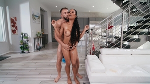 Brazzers: Black Hair Beauty Rides on Muscular Ass